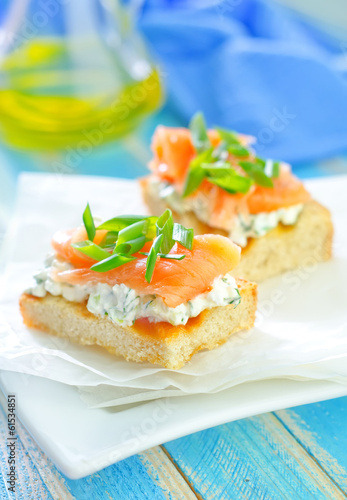 canape with salmon