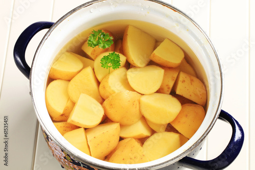 Potatoes in a pot photo