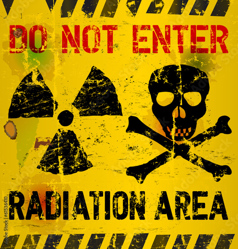 Radiation area warning, vector illustration