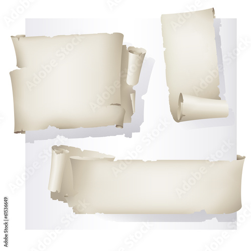 set of old paper stickers