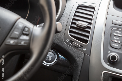 Interior of vehicle with automatic start engine button © Kekyalyaynen