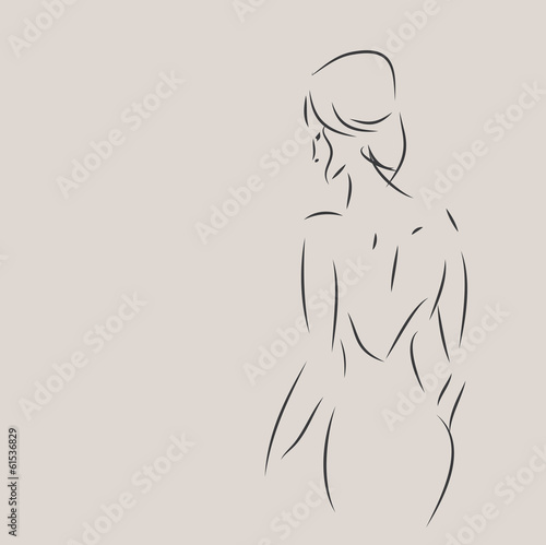 Fashion Design Sketch of a Woman with a Dress