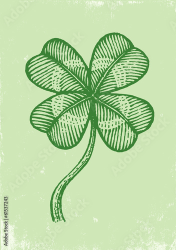 clover on a green paper