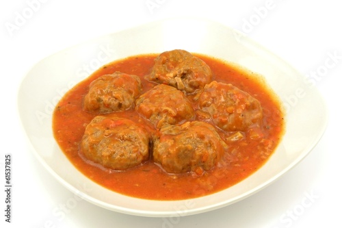 meatballs with minced meat in tomato sauce