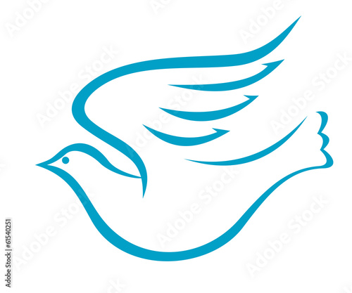 Flying dove or bird of peace
