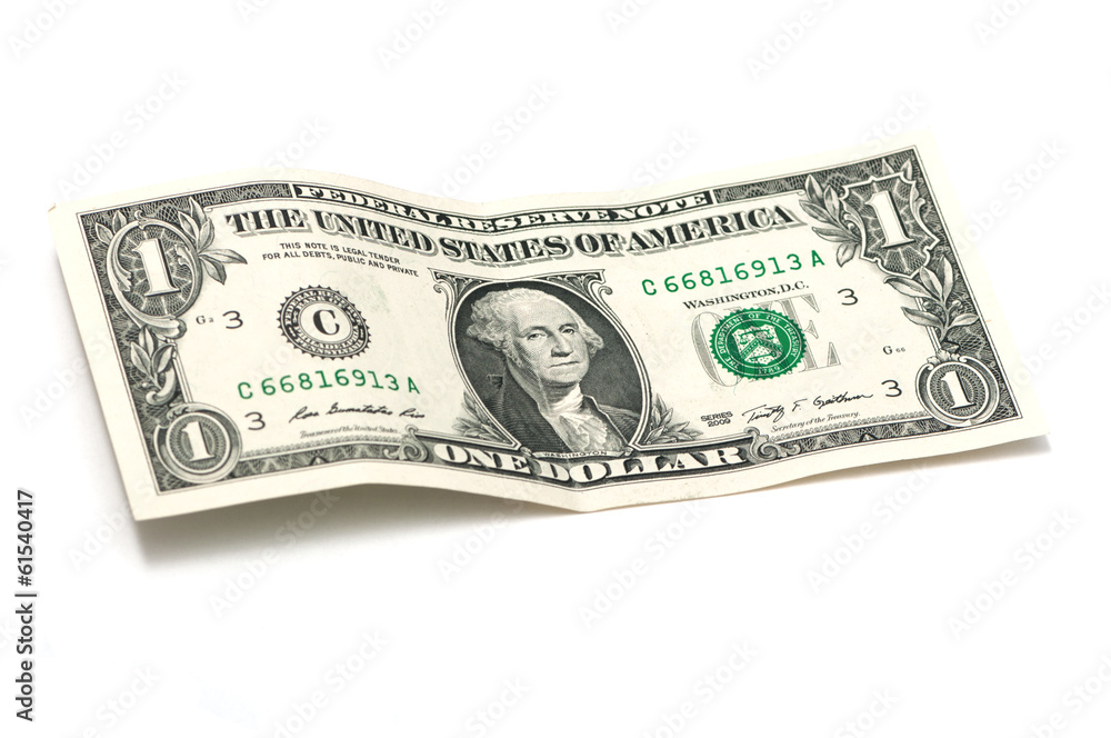 crumpled one dollar crumpled one dollar