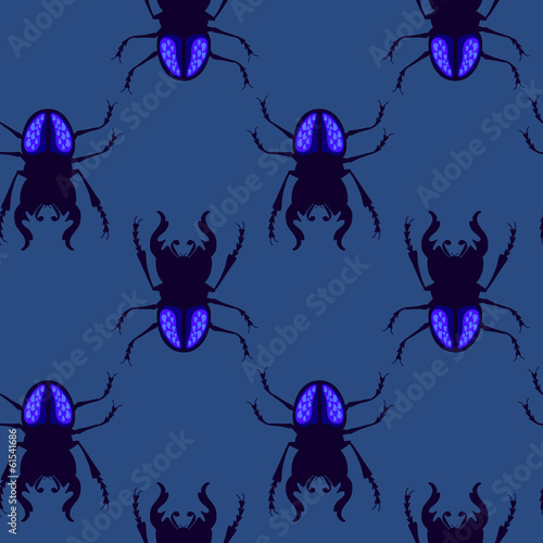 stag beetle seamless pattern