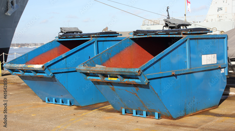 Naklejka premium Industrial waste skips for the recycling of waste