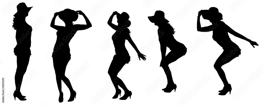 Vector silhouettes of sexy women.
