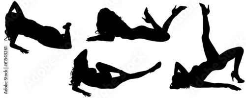 Vector silhouettes of sexy women.