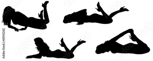 Vector silhouettes of sexy women.