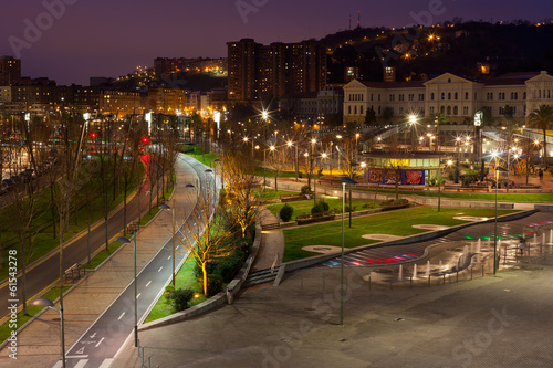 Bilbao  Basque Country  Spain cityscape at night