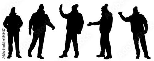 Vector silhouette of man.