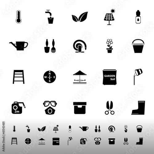 Home garden icons on white background