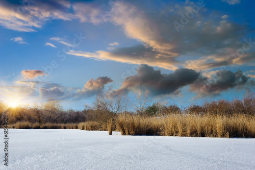 winter landscape on the lake
