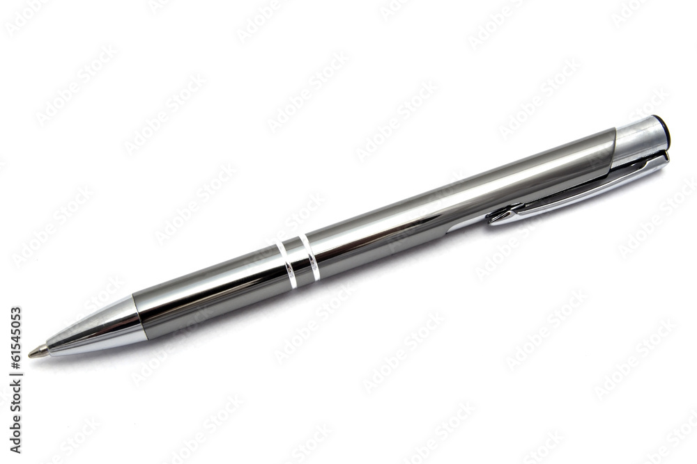 Gray ballpoint pen isolated on white Gray ballpoint pen isolated on white
