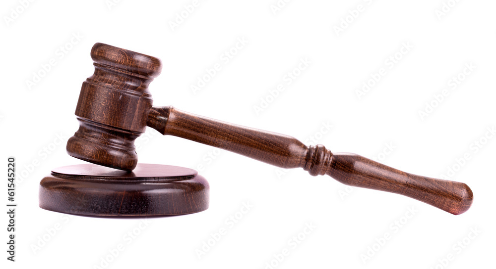 Wooden gavel side view Wooden gavel side view