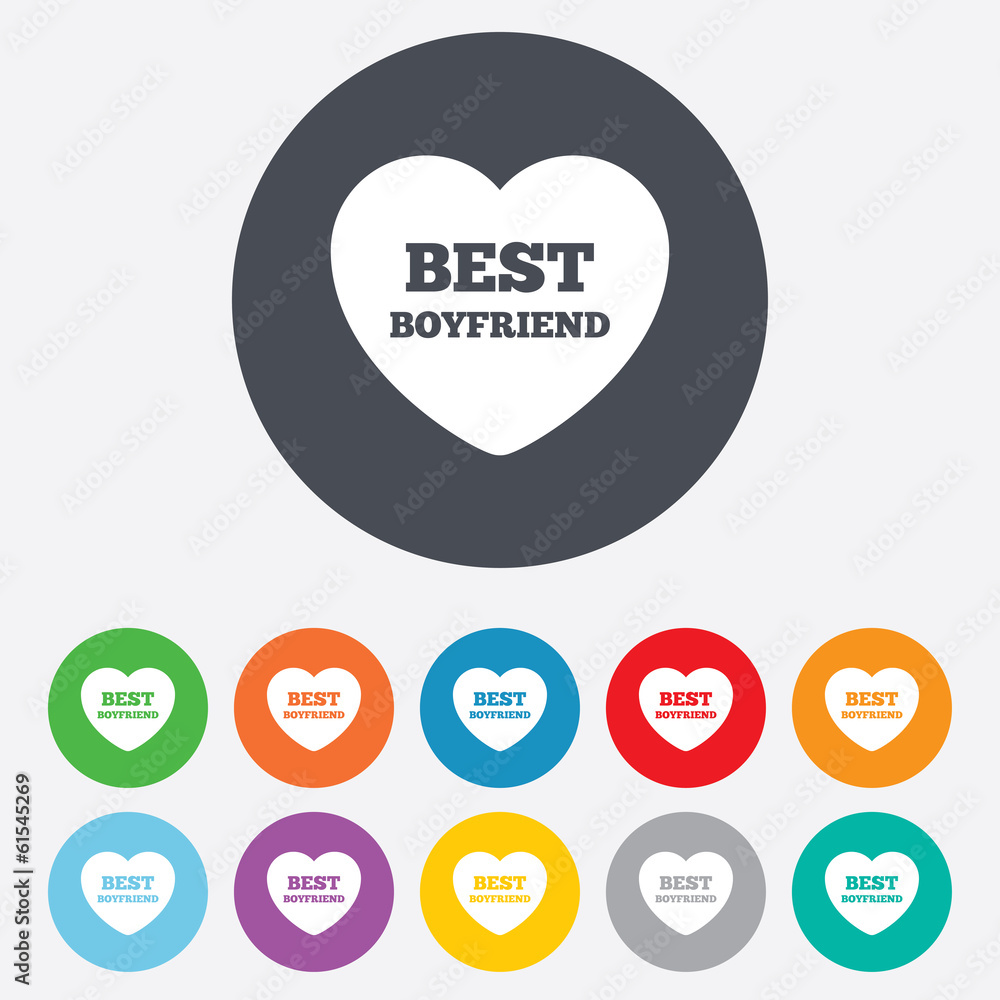 Best boyfriend sign icon. Heart love symbol. Best boyfriend sign icon. Heart love symbol.