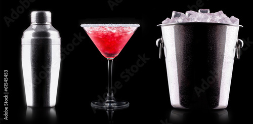 berry cooler cocktail on a black