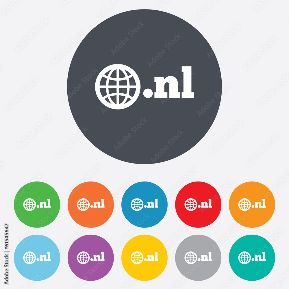 Domain NL sign icon. Top-level internet domain Domain NL sign icon. Top-level internet domain