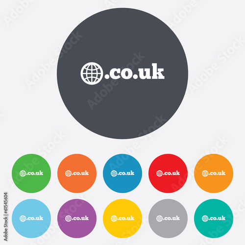 Domain CO.UK sign icon. UK internet subdomain