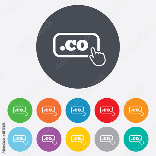 Domain CO sign icon. Top-level internet domain
