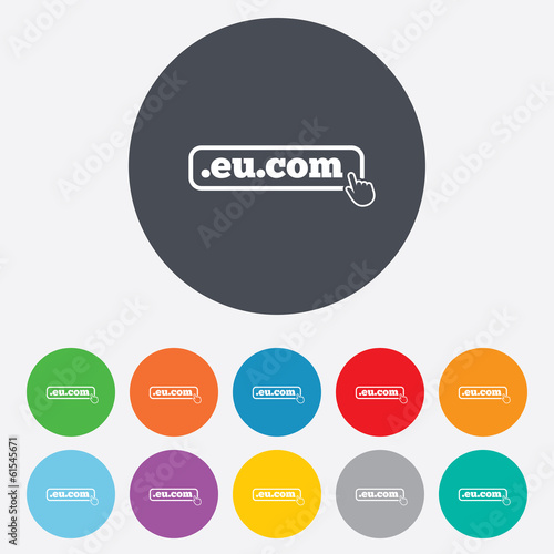 Domain EU.COM sign icon. Internet subdomain