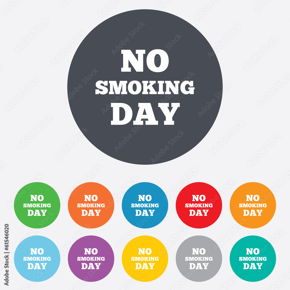 No smoking day sign icon. Quit smoking day. No smoking day sign icon. Quit smoking day.