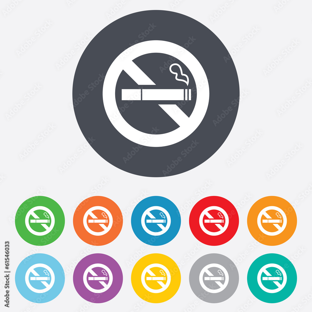 No Smoking sign icon. Cigarette symbol. No Smoking sign icon. Cigarette symbol.