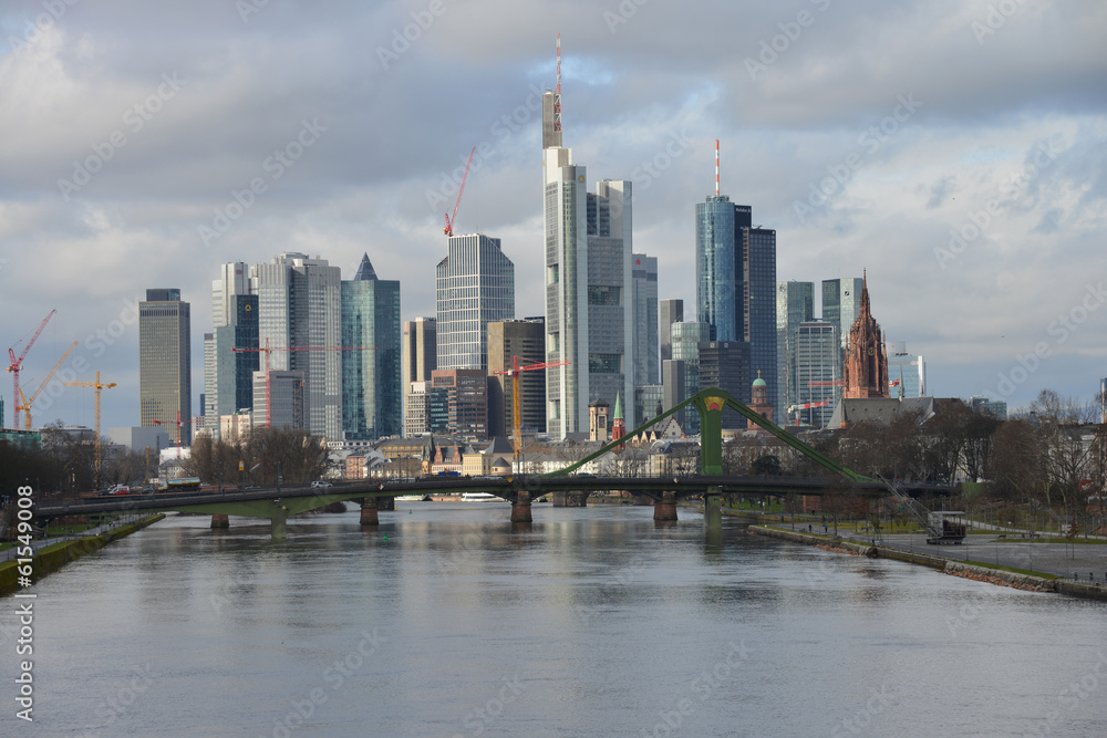 Obraz premium Frankfurt am Main, Hochhäuser, Skyline, Bankenviertel, Main