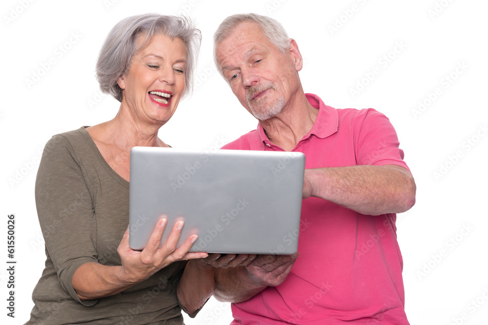 Senior couple with computer Senior couple with computer