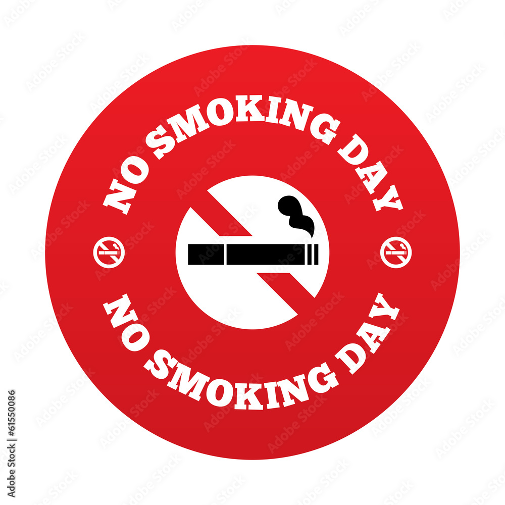 No smoking day sign. Quit smoking day symbol. No smoking day sign. Quit smoking day symbol.
