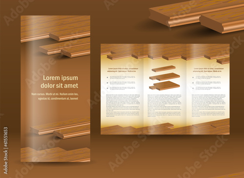 flooring plank brochure design template folder leaflet element