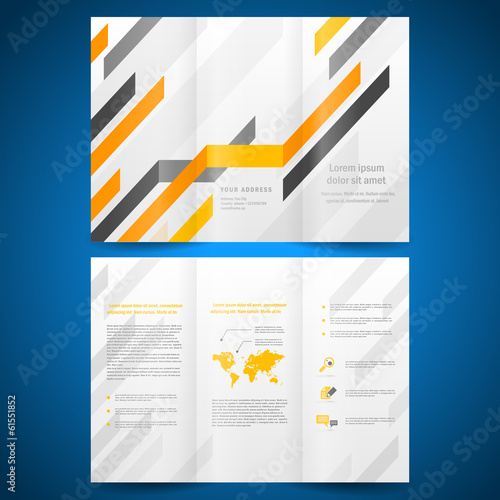 brochure folder leaflet geometric abstract grach diagram orange photo