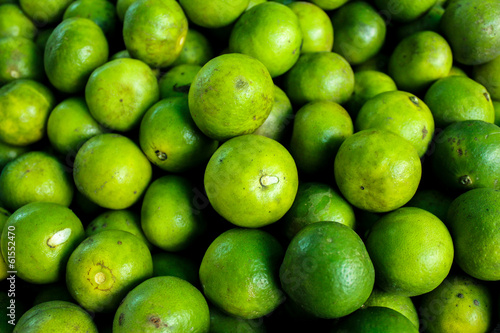 fresh green lemon sour in the thai market