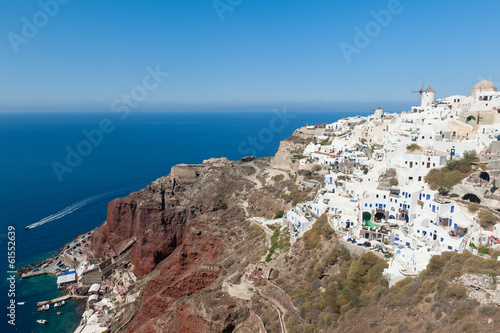 Villages of Oia and Amoudi in Santorini Greece