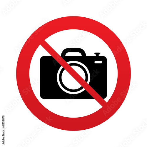 No Photo camera sign icon. Photo symbol.