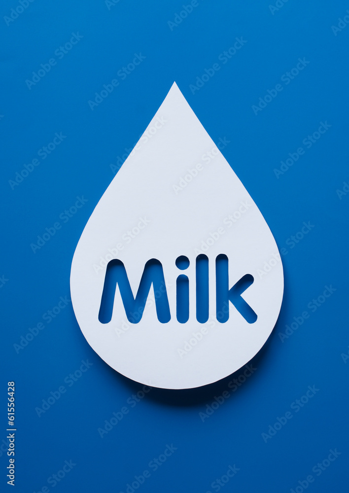 Milk on blue. Milk on blue.
