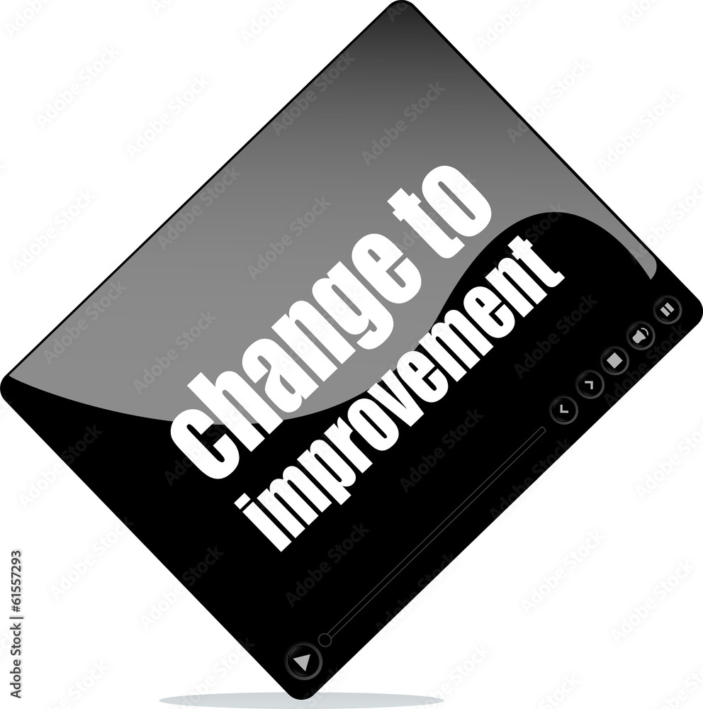 Video player for web with change to improvement words Video player for web with change to improvement words