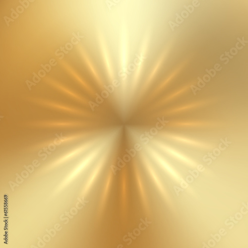 Vector abstract golden sun on gold textured background