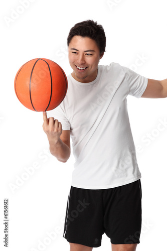 Basketball player showing off