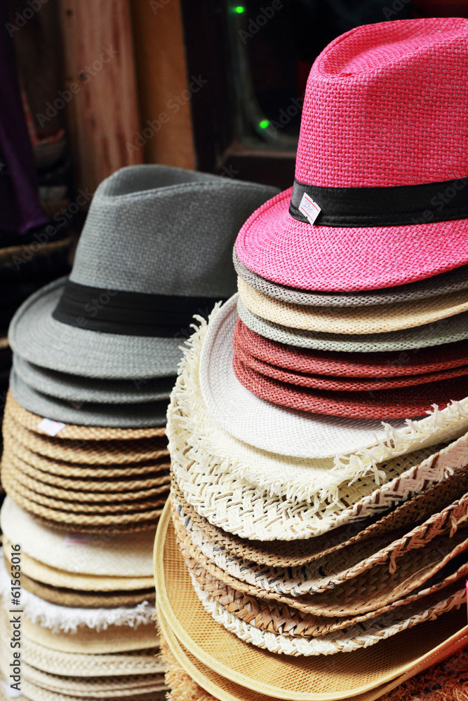 Hats for sale at the market