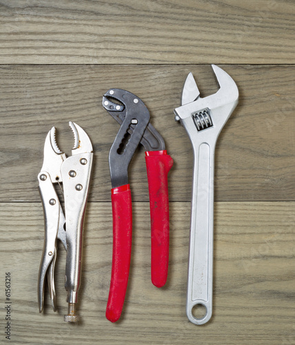 Wallpaper Mural Old Wrenches on Aged Wood Torontodigital.ca