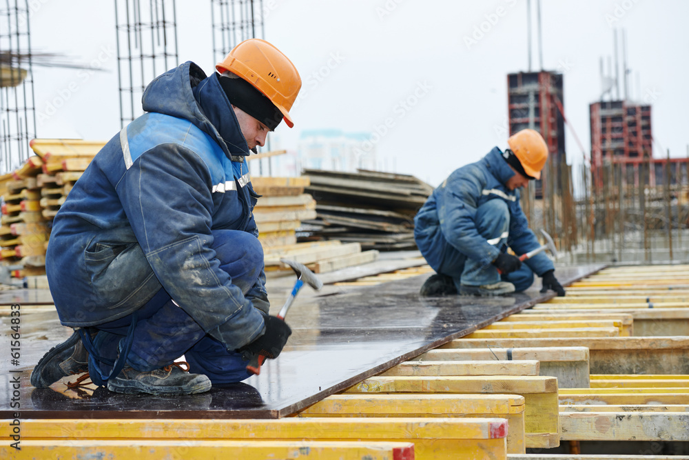 construction worker preparing formwork construction worker preparing formwork