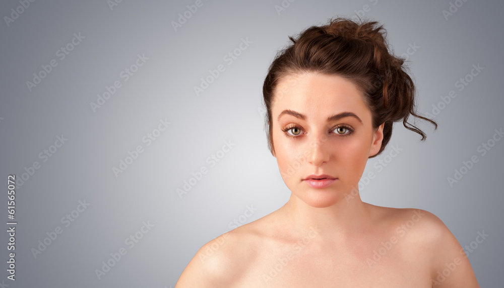 Close up portrait of beautiful young naked girl Close up portrait of beautiful young naked girl