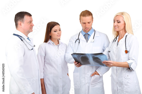 Medical workers isolated on...