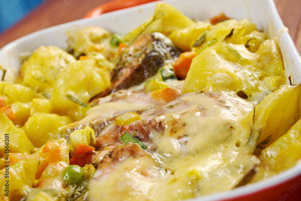 Baked trout with potatoes