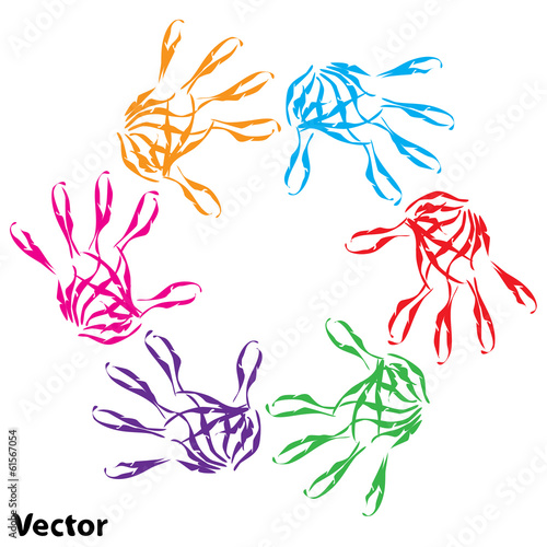 Vector conceptual child hand circle
