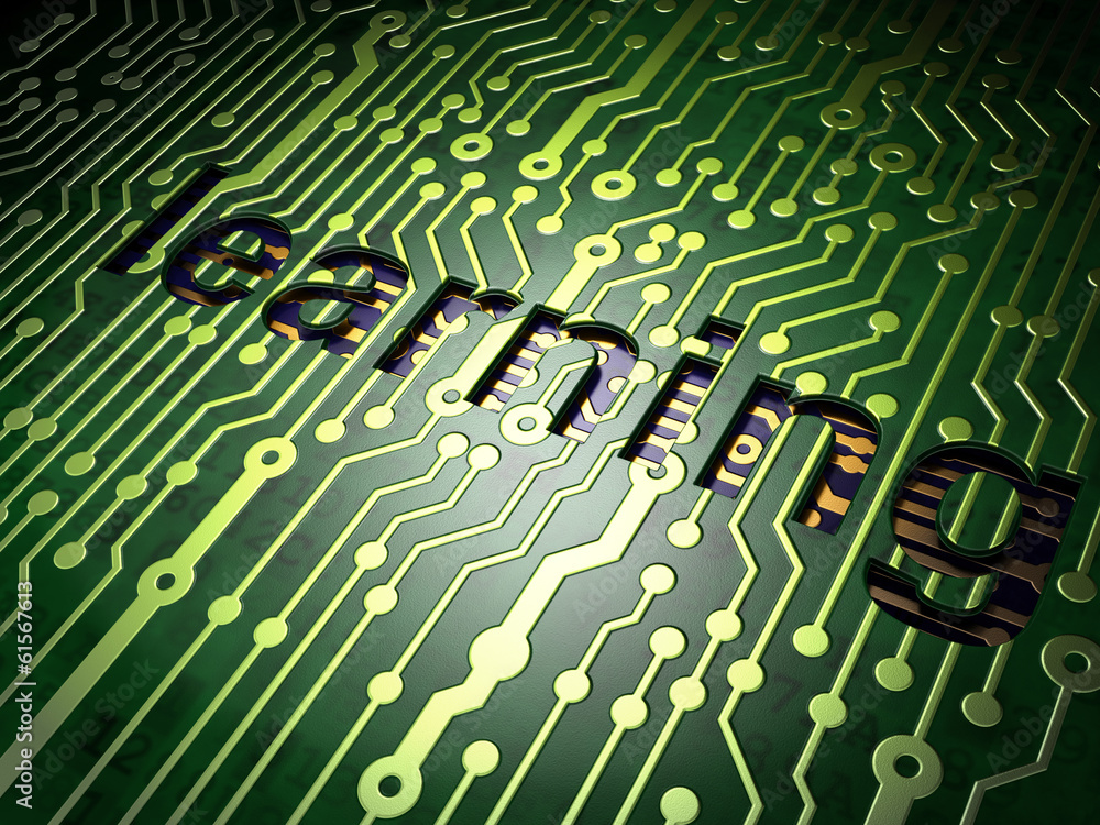 Education concept: Learning on circuit board background Education concept: Learning on circuit board background