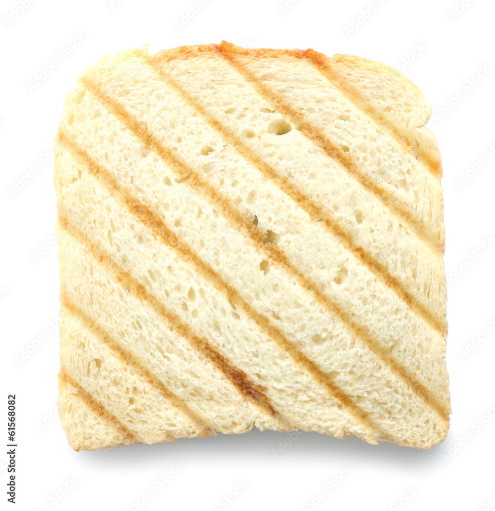 Grilled toast bread, isolated on white
